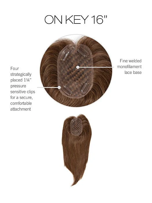 16" On Key | Human Hair Topper with Lace Front (Mono Top) - Image 5