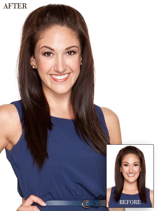 16" Straight HF Synthetic Hair Extensions Kit (8 Piece) | Clip In - Image 5