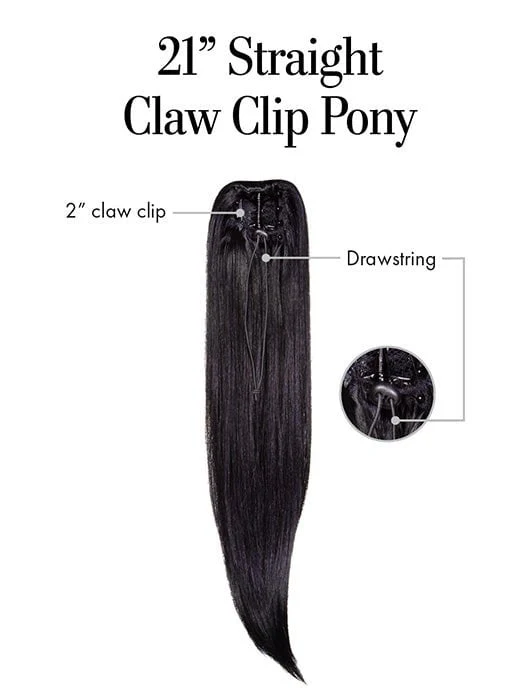21" Straight Claw Clip Pony | Synthetic Hair Ponytails (Clip In) - Image 5