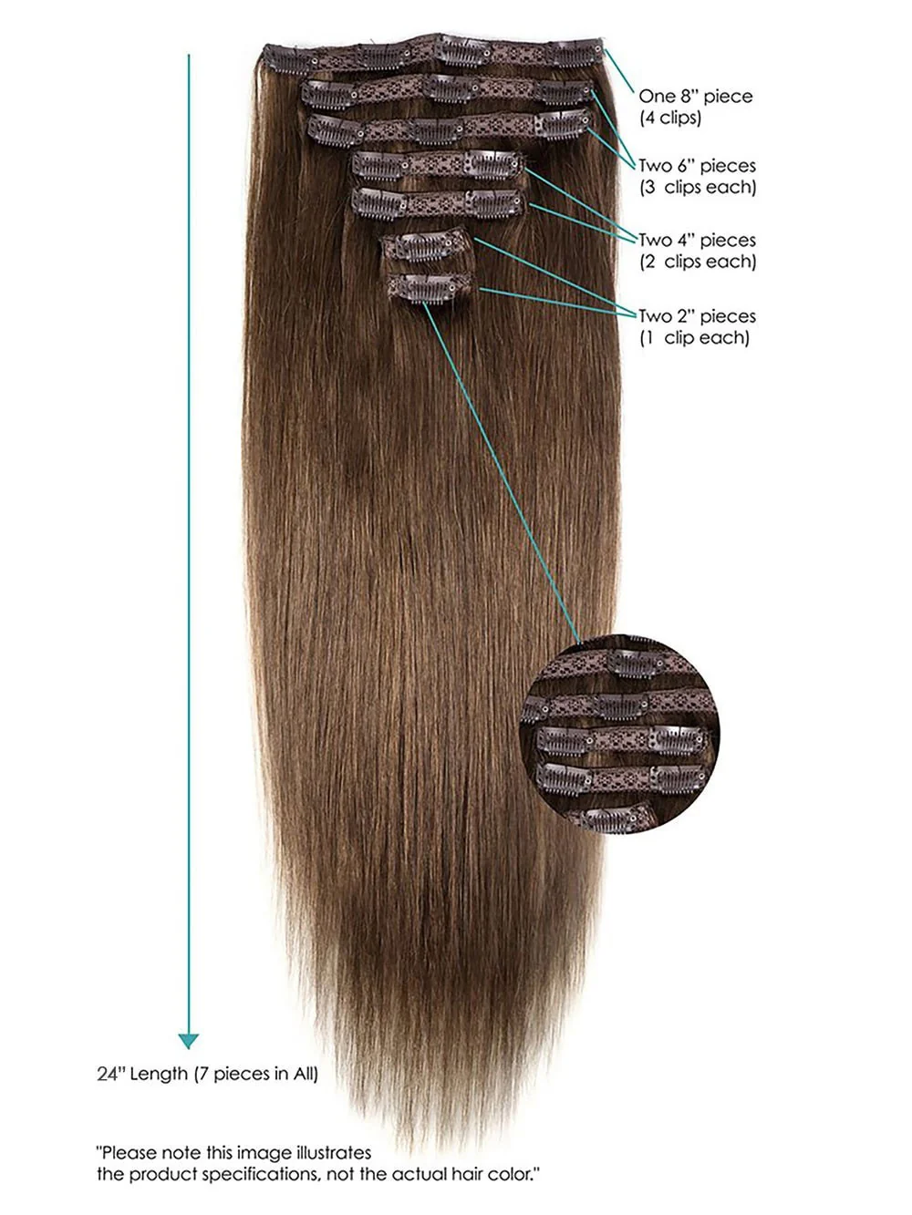 24" Clip-In Hair Extensions | Remy Human Hair (7 Piece) | Unavailable - Image 5
