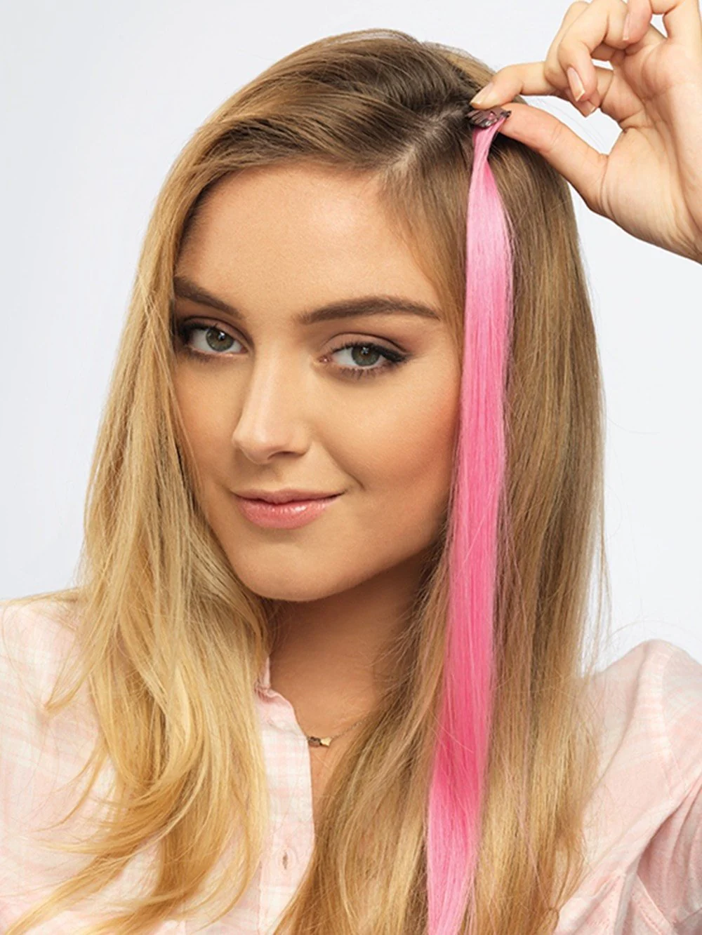 Color Strip HF Synthetic Hair Extension (1 Piece) | Clip In Color | DISCONTINUED - Image 2