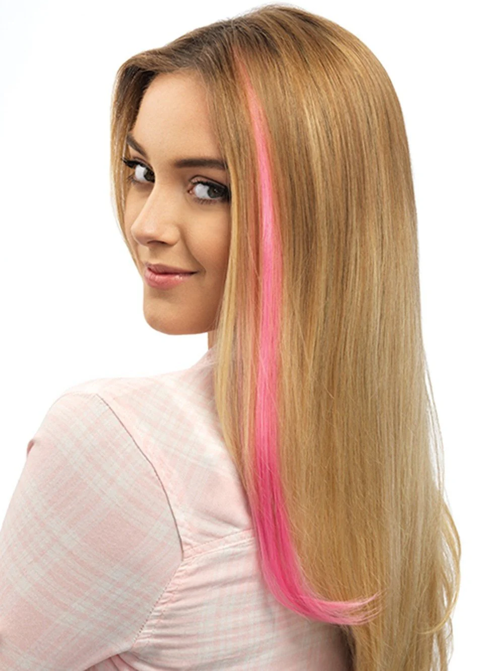 Color Strip HF Synthetic Hair Extension (1 Piece) | Clip In Color | DISCONTINUED - Image 6