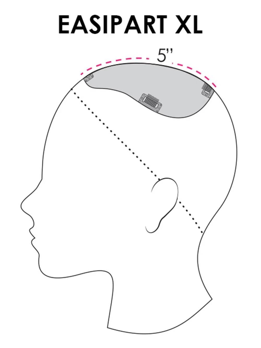 easiPart HD XL 8" | HF Synthetic Hair Topper - Image 5