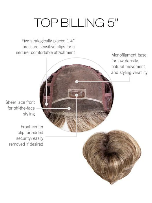 Top Billing 5" | Synthetic Lace Front Hair Topper (Mono Top) - Image 7