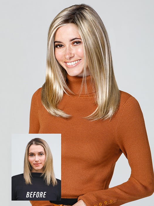 Top Coverage 18" | Lace Front Synthetic Hair Topper (Mono Top) - Image 2
