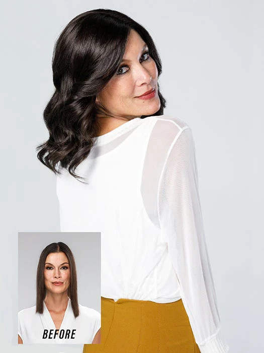 Top Coverage Wavy 12" | Lace Front Synthetic Hair Topper (Mono Top) - Image 2