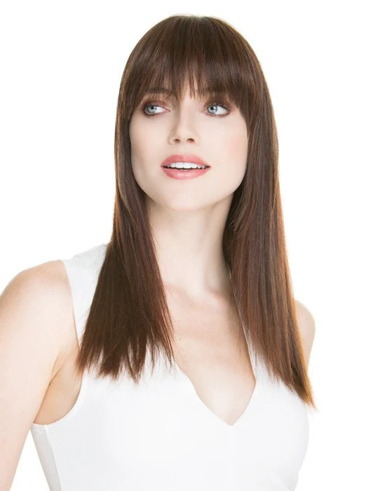 True | Human Hair/ Synthetic Blend Clip In Bangs (Mono Base) | DISCONTINUED - Image 7