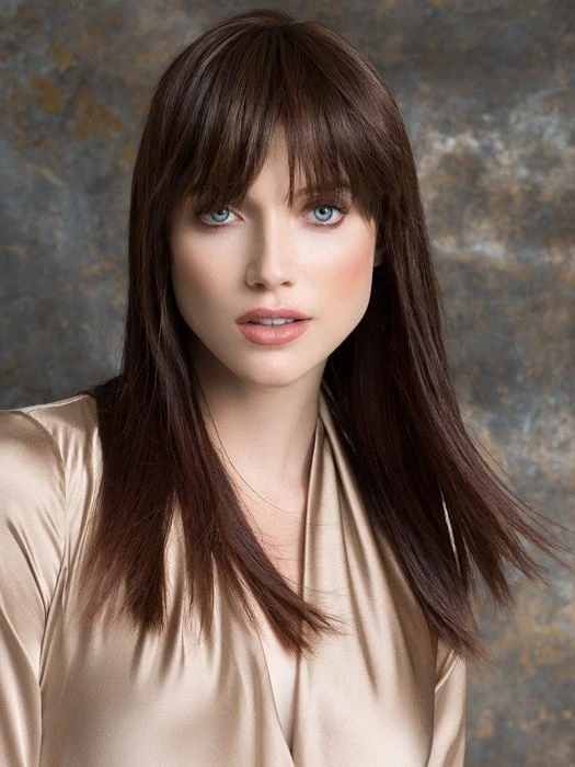 True | Human Hair/ Synthetic Blend Clip In Bangs (Mono Base) | DISCONTINUED - Image 9
