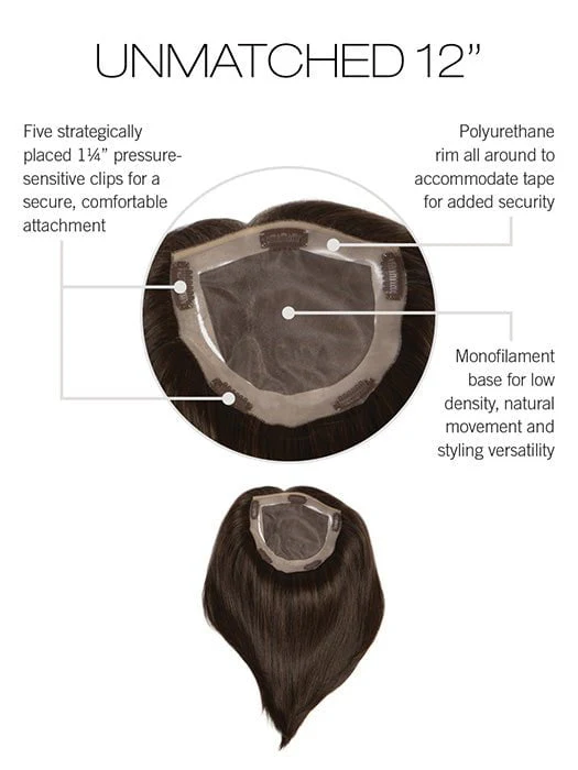 Unmatched 12" | Synthetic Hair Hair Topper (Hand Tied) - Image 9